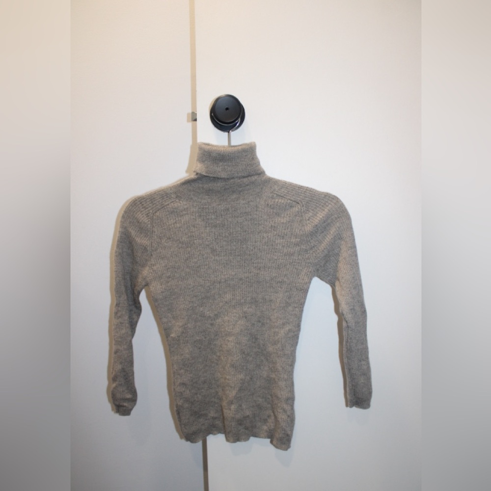 Banana Republic Cream Ribbed Turtleneck Sweater XS 100% Merino Wool Vintage